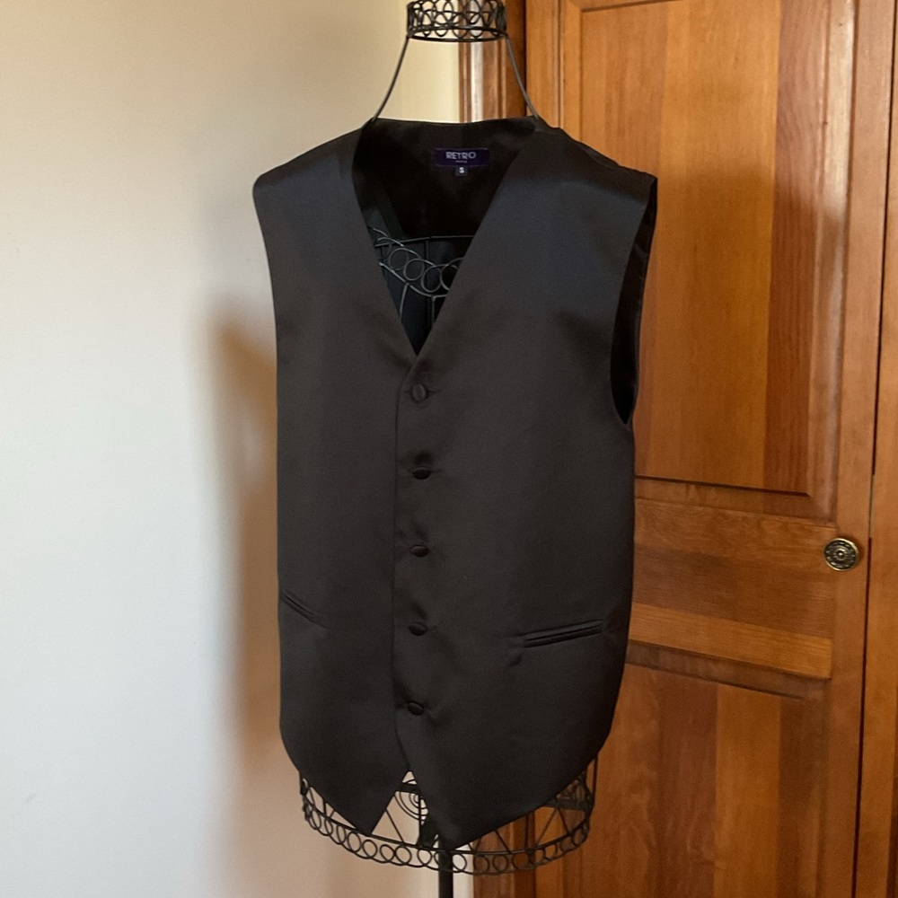 Retro Paris black waistcoat, small
